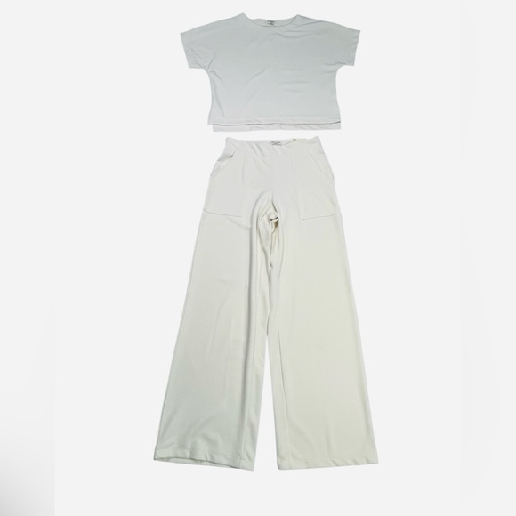 NWT Max Studio Cream 2 Piece Vacation Loungewear Set Size XS - Picture 1 of 16